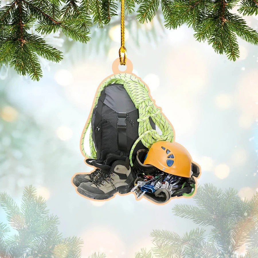 Personalized Climbing Christmas Ornament/ Custom Name Climbing Man Acrylic Ornament