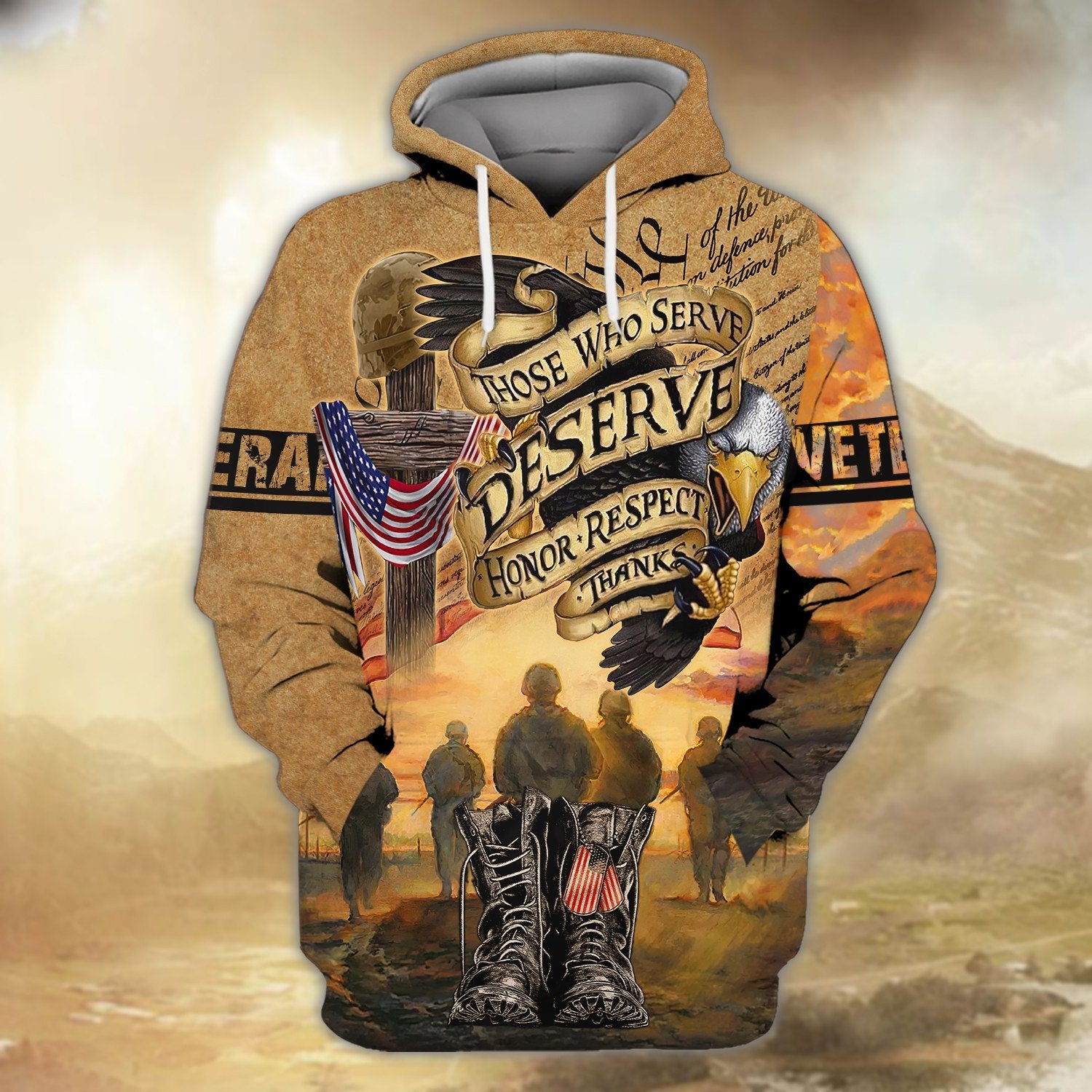 3D All Over Print Veteran Polo Shirt/ Veteran Clothing/ Those Who Serve Honor Respect/ Us Veteran Shirt
