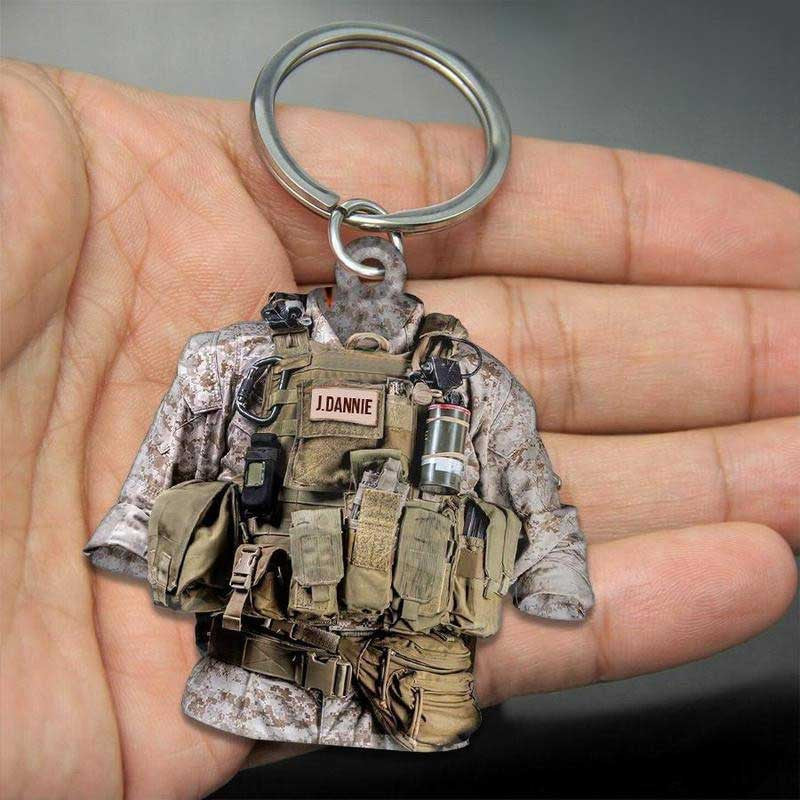 Custom All Marine Equipment Keychain/ Custom Name keychain for Veterans day