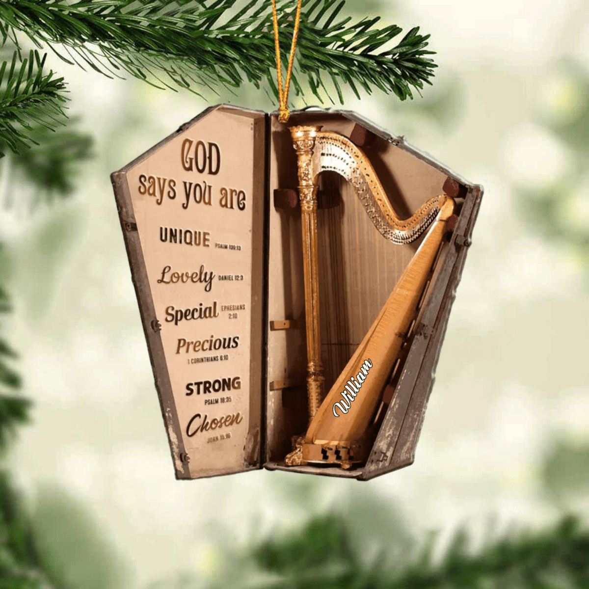 Personalized Musical Instrument With Bag God Says You Are - Christmas Ornament for Music Lovers