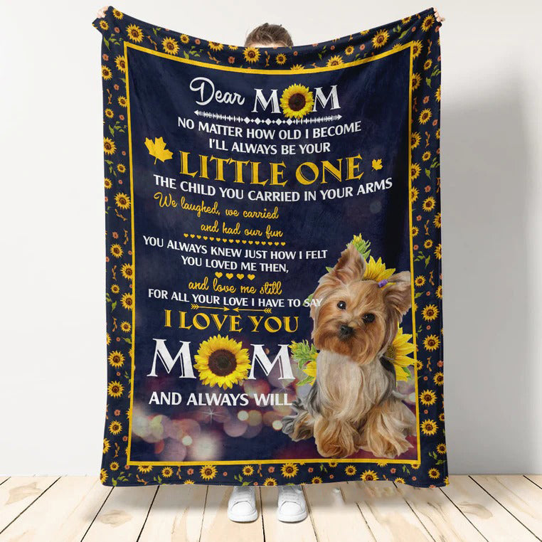 Dog Mom Blanket/ Yorkie Dear Mom We Laughed/ We Carried And Had Our Fun Blanket Dog Lover Gift