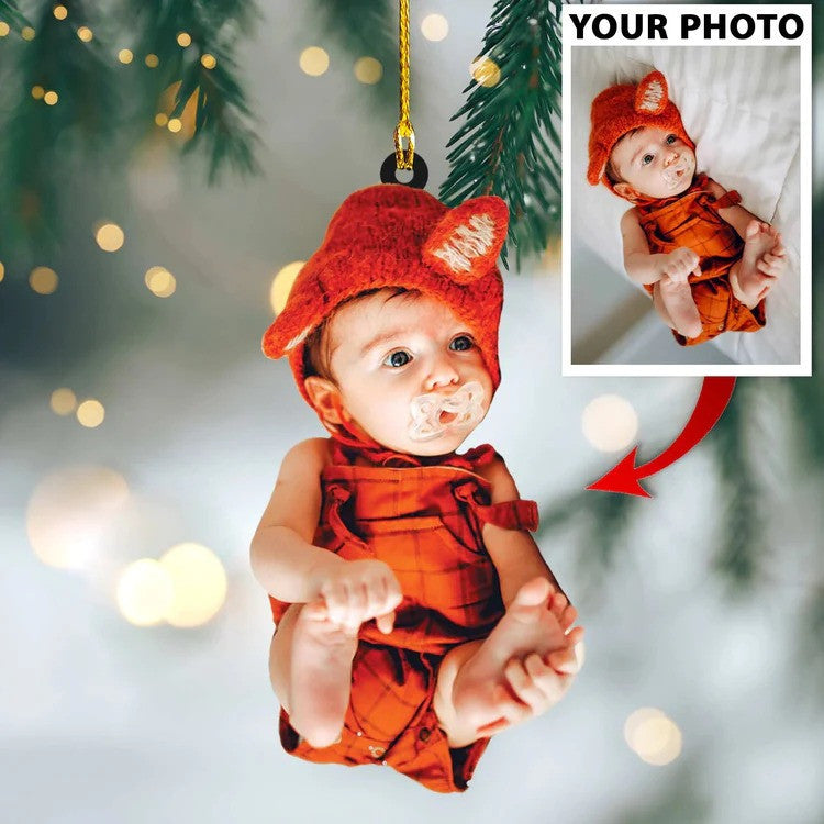 Custom Photo Ornament Christmas - Baby Cute for Baby New Born Christmas Gift
