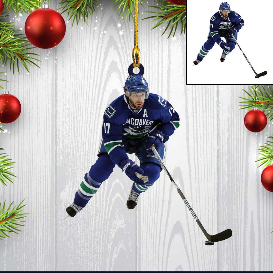 Custom Photo Ice Hockey Son Christmas Ornament/ Gift for Son Christmas Gift