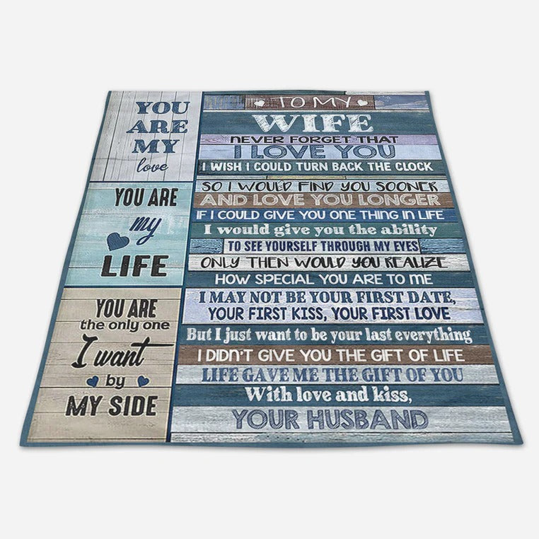 To My Wife Blanket Throw Fleece Sherpa Small Blanket You Are My Love From Husband To Wife Gift