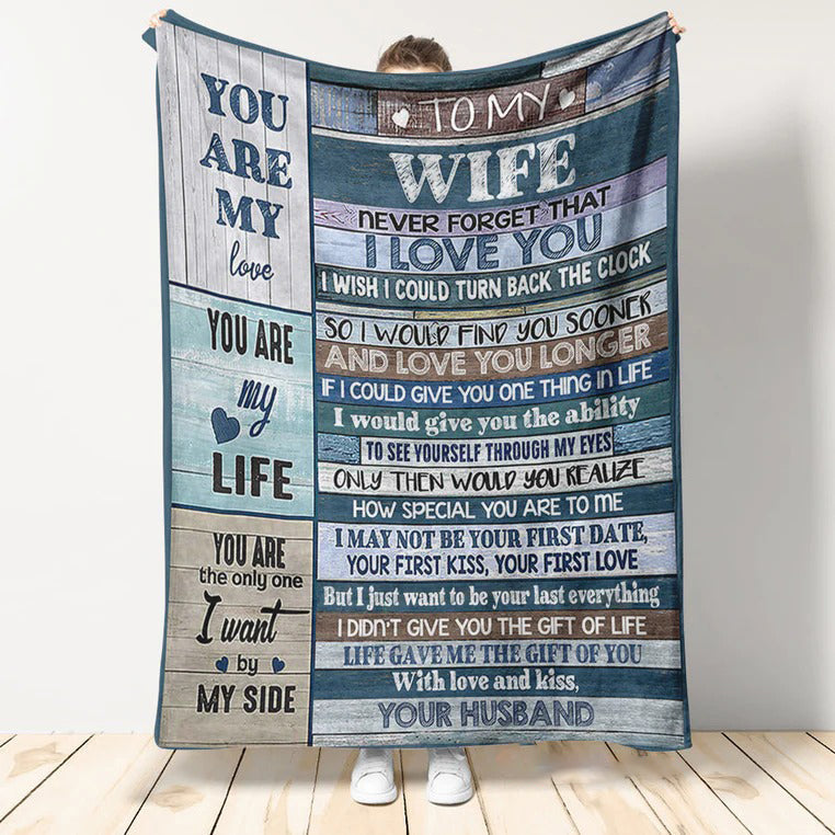 To My Wife Blanket Throw Fleece Sherpa Small Blanket You Are My Love From Husband To Wife Gift
