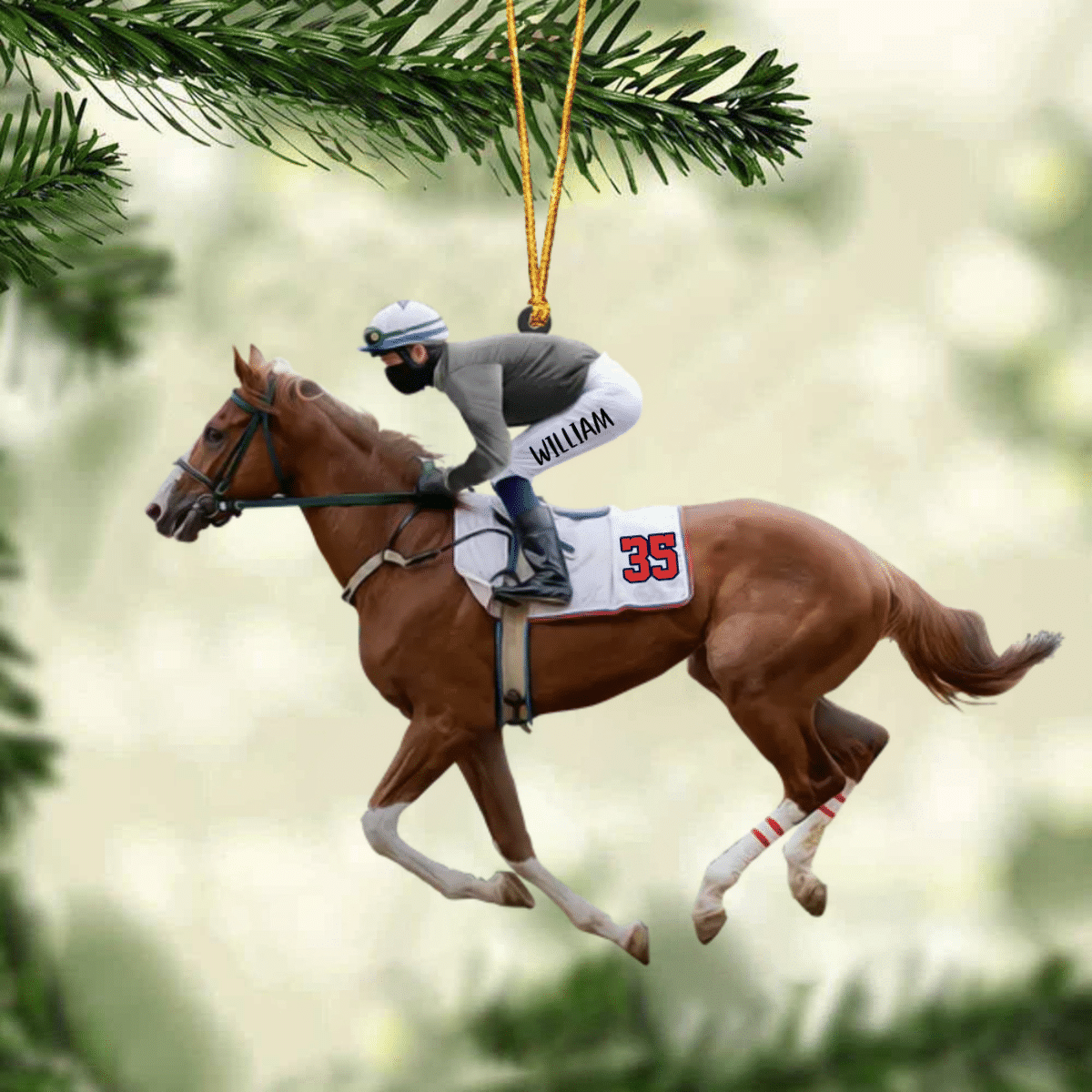 Personalized Equestrian Ornament for Men - Gift Idea For Horse Lovers/ Horse Christmas Ornament for Him