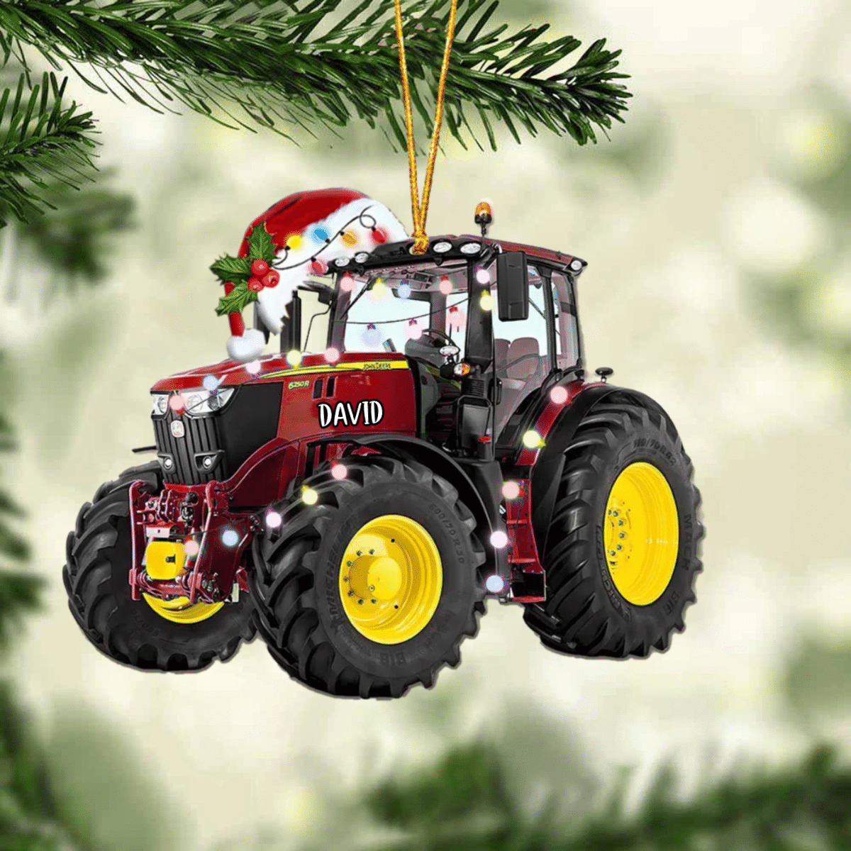 Personalized Tractor Christmas Ornament for Farmer/ Gift for Farmhouse Decor/ Tractor Driver Ornament for Dad