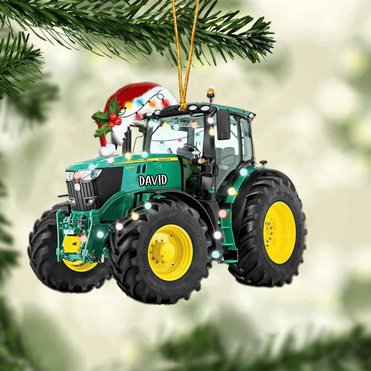 Personalized Tractor Christmas Ornament for Farmer/ Gift for Farmhouse Decor/ Tractor Driver Ornament for Dad