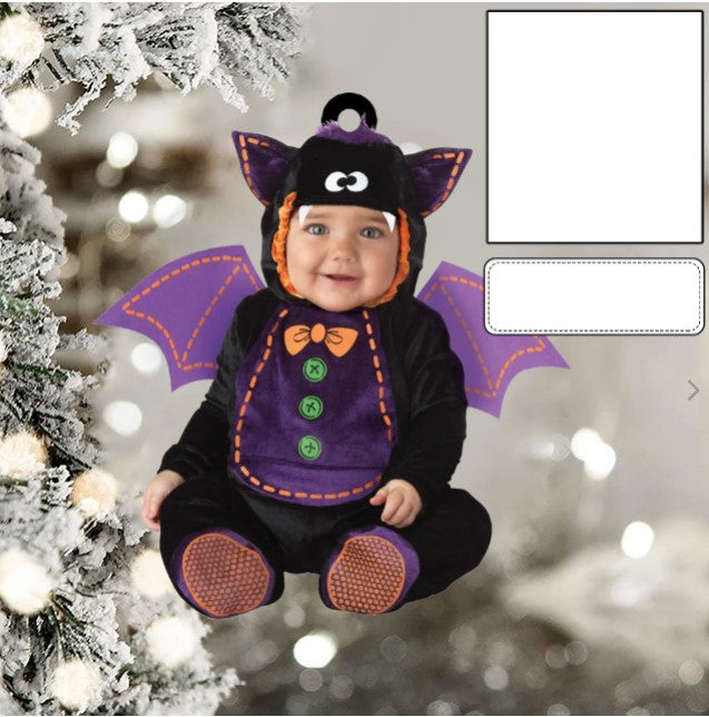 Cute Baby Ornament Custom Face Name Christmas Ornament for New Baby First Christmas