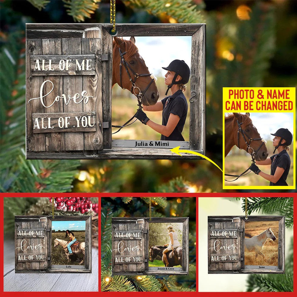 Personalized Image Horse Lover Christmas Wood Ornament for Girl Horse Lovers Christmas Ornament