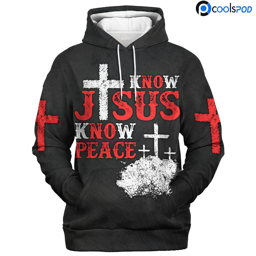 Jesus Know Peace Hoodie Men/ Women Jesus Religious Hoodie 3D All Over Printed