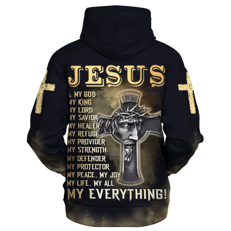 Jesus Is My Everything 3D All Over Print Hoodie Religious Hoodie Jesus Gift Christmas