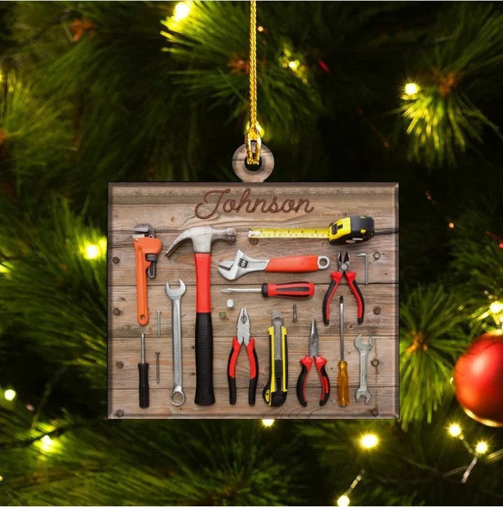 Personalized Plumber Tool Bag Acrylic Ornament/ Christmas Tree Decor For Plumbers