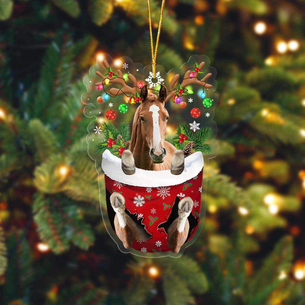 Coolspod Horse In Pocket Christmas Ornament Flat Acrylic Farmhouse Ornament