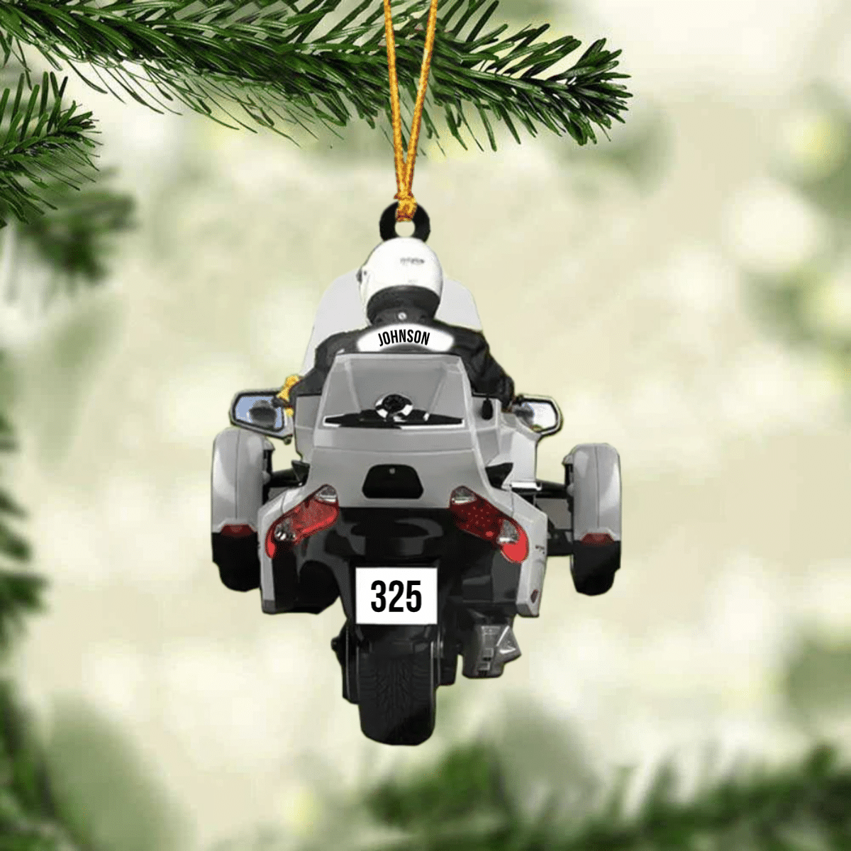 Personalized Biker Spyder Motorcycle Christmas Ornament for Man/ Gift for Him