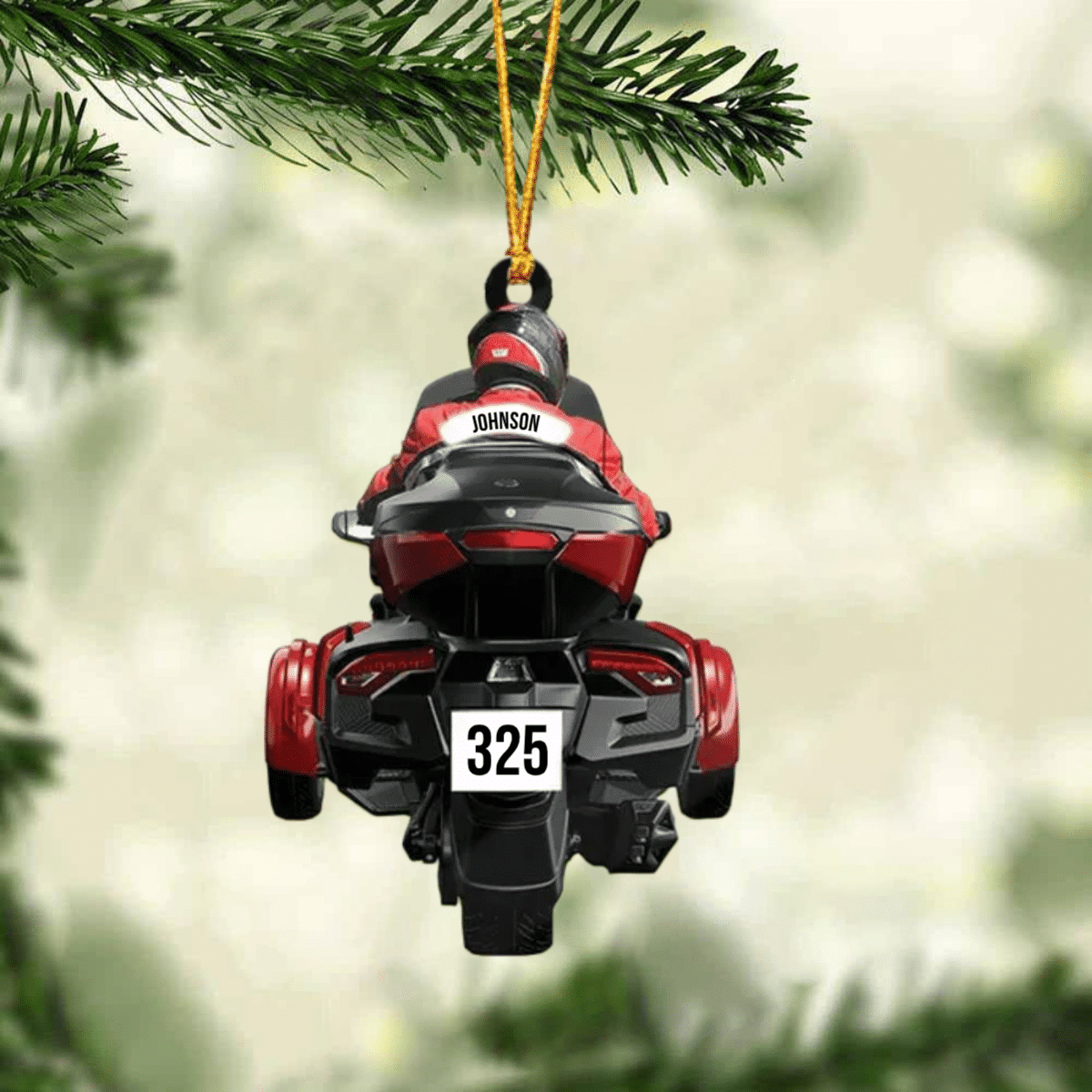 Personalized Biker Spyder Motorcycle Christmas Ornament for Man/ Gift for Him