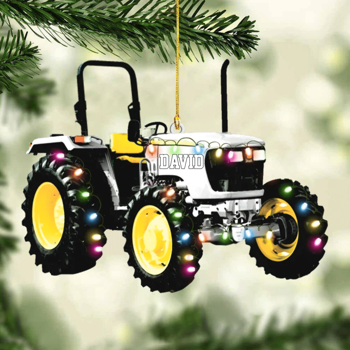 Personalized Tractor Christmas Ornament Version 3 for Farmer/ Gift for Dad