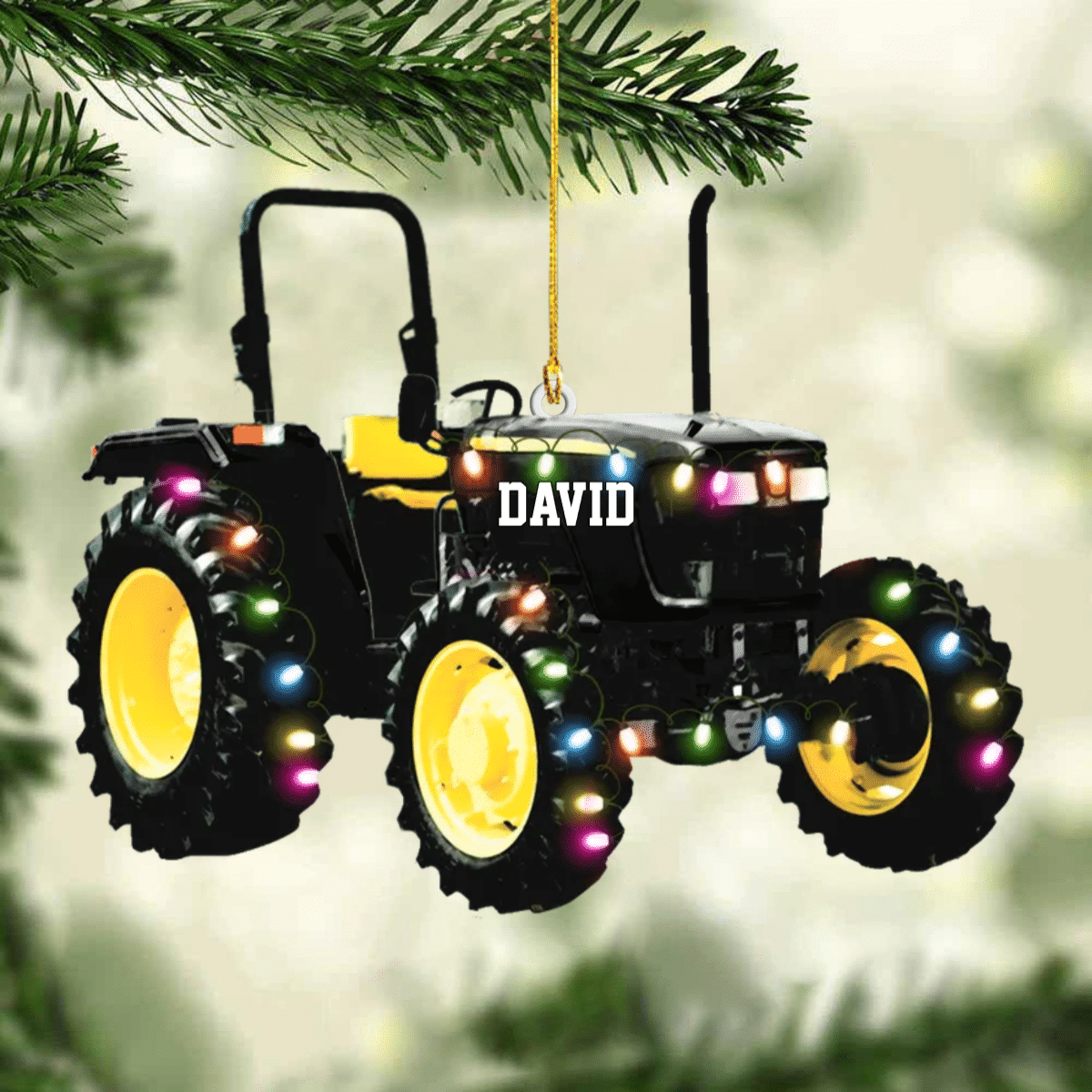 Personalized Tractor Christmas Ornament Version 3 for Farmer/ Gift for Dad