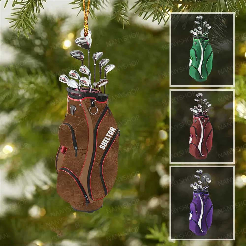 Personalized Golf Bag Christmas Ornament for Golf Players/ Custom Golf Bag Color Ornament for Dad