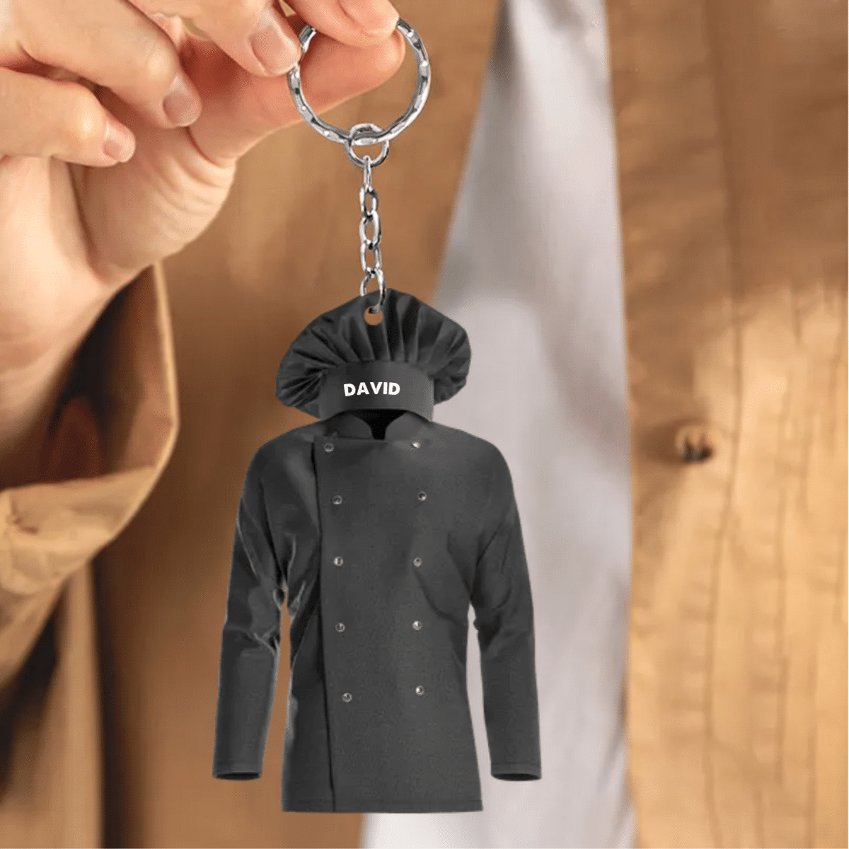 Personalized Chef Coat Uniform/ Personalized Christmas Chef Keychains/ Gift For Chef