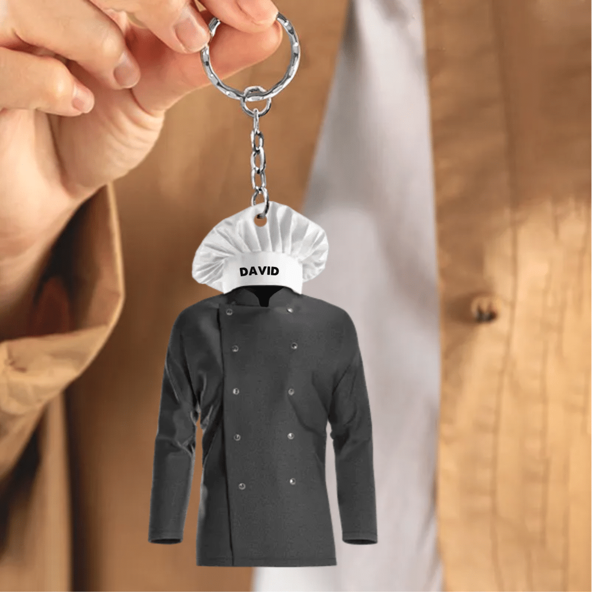Personalized Chef Coat Uniform/ Personalized Christmas Chef Keychains/ Gift For Chef