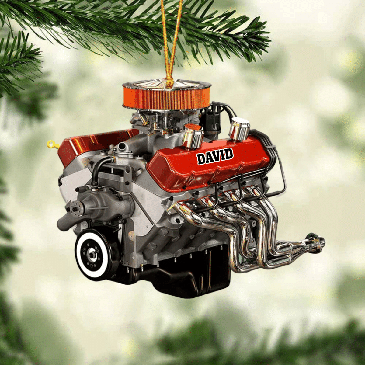 Drag Racing Hot Rod V8 Engine/ Custom Drag Racing Ornament/ Christmas Gift For Racing Lovers