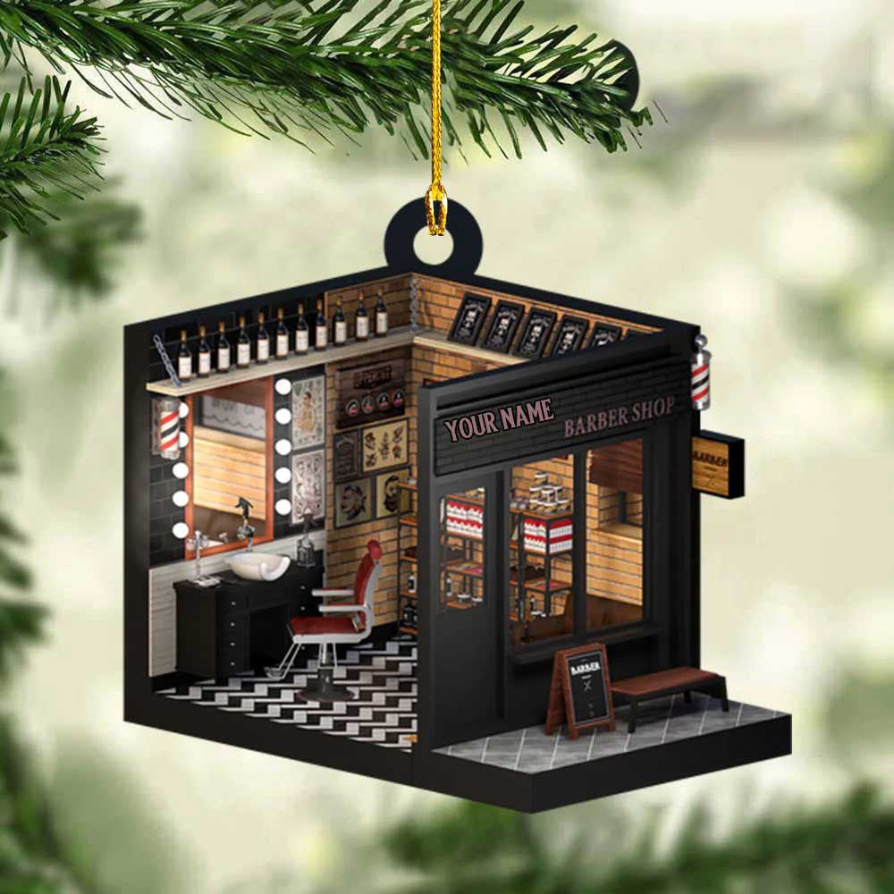 Personalized Barber Shop Christmas Ornament for Barber/ Gift for Him