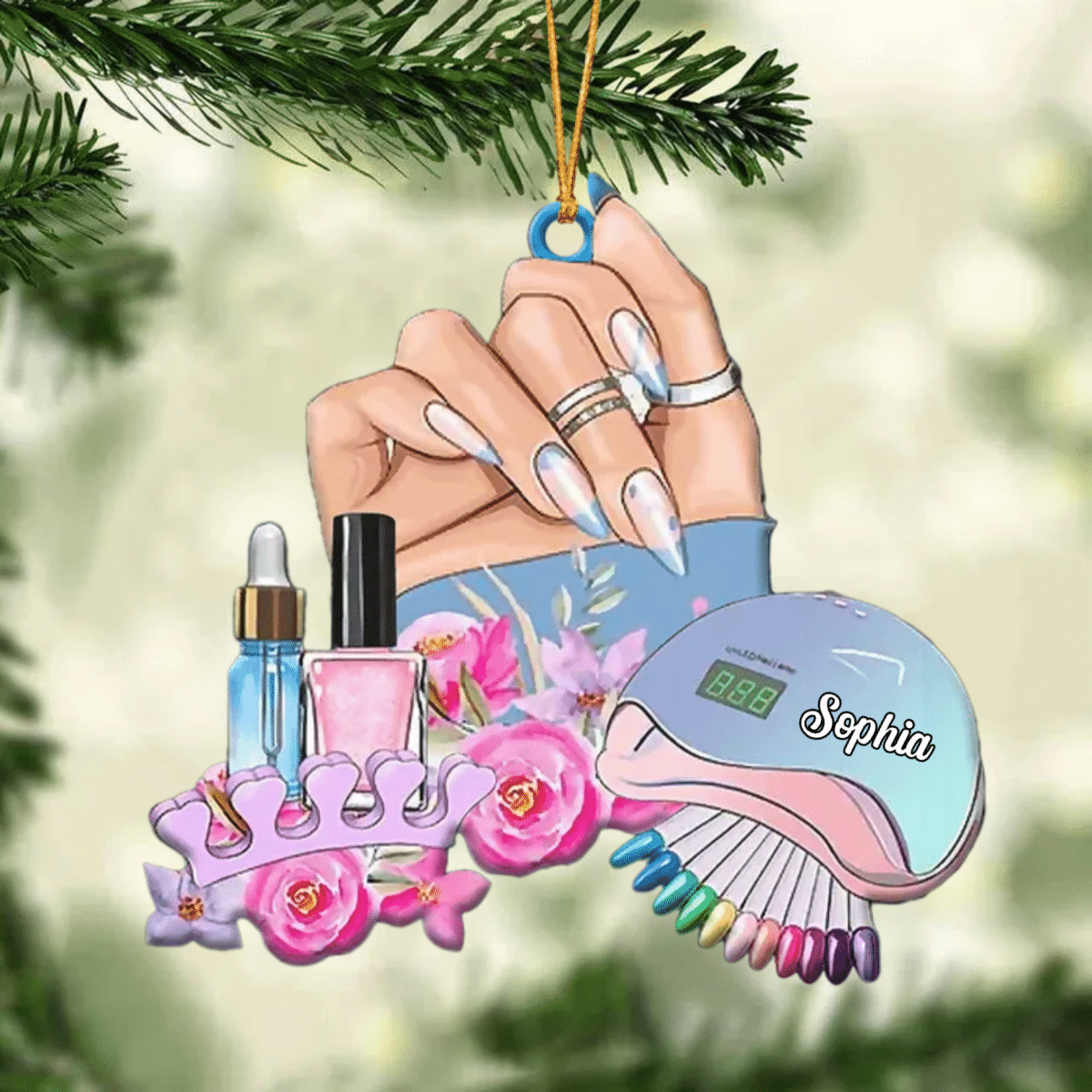 Personalized Nail Technician Manicurist Christmas Gift Custom Shaped Ornament for Nail Technician/ Gift for Her