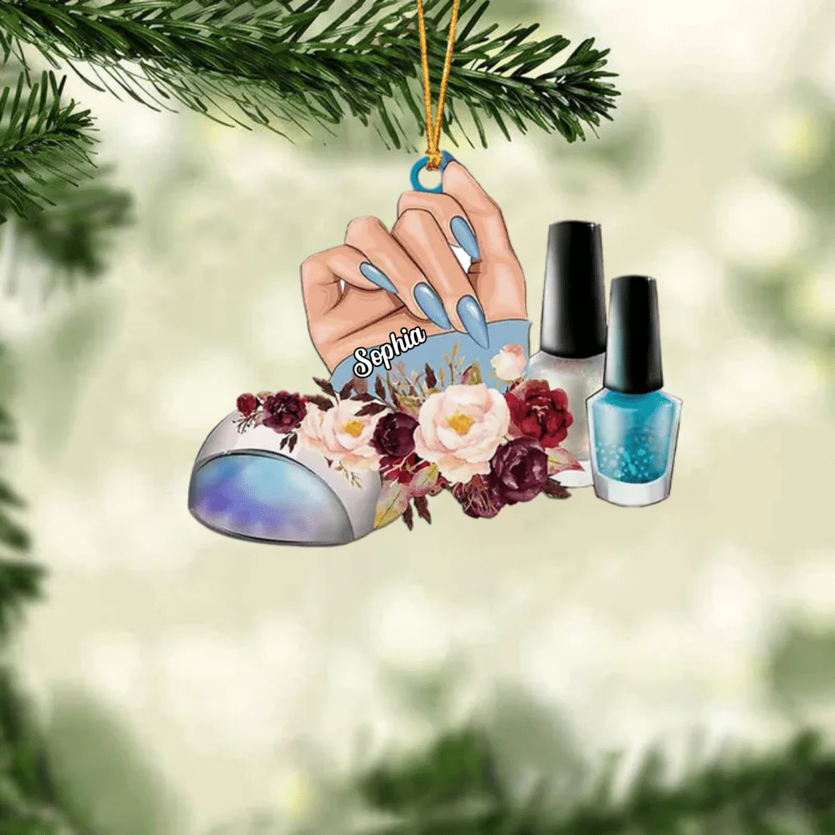 Personalized Nail Technician Manicurist Christmas Gift Custom Shaped Ornament for Nail Technician/ Gift for Her