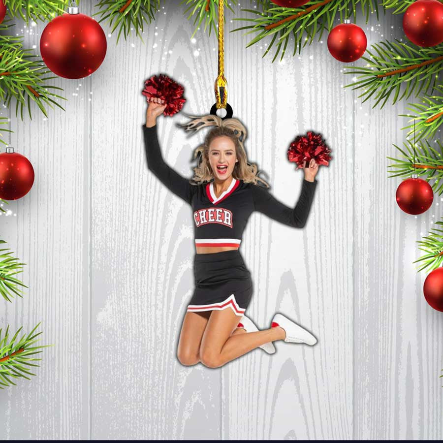 Custom Photo Cheerleading Acrylic Christmas Ornament for Cheerleader/ Gift for Cheerleading Team