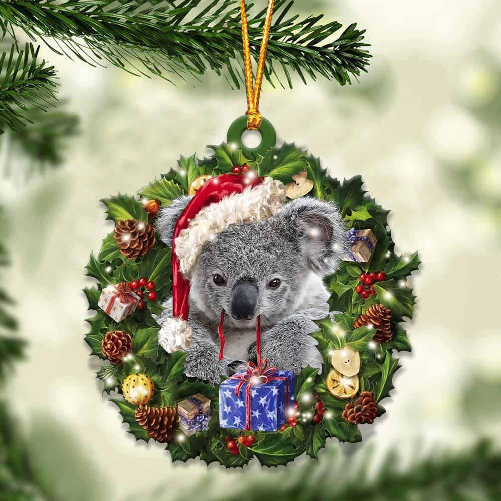 Koala and Christmas Wreath Ornament gift for Koala lover ornament