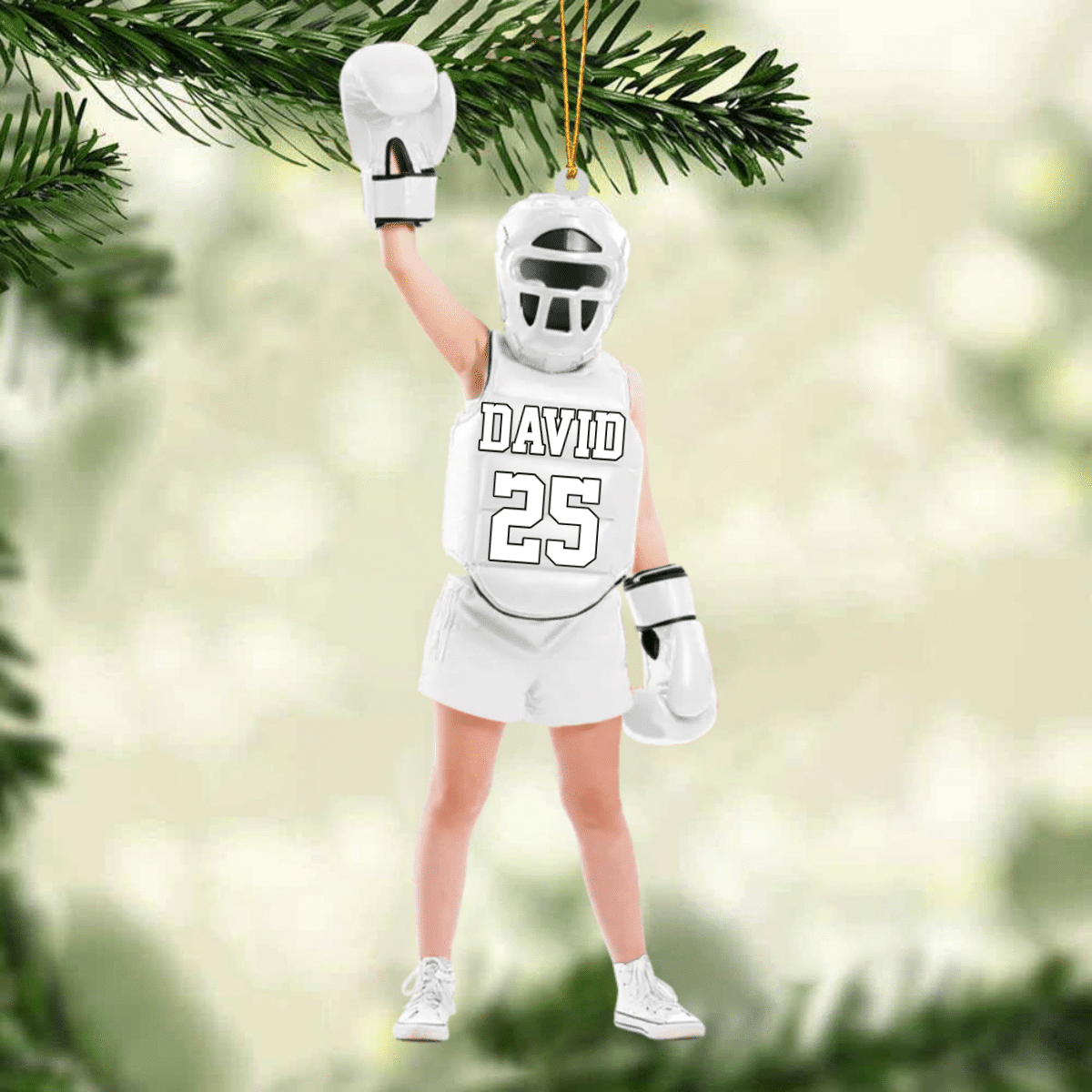 Personalized Girl Version Boxer Christmas Ornament - Great Gift Idea For Boxing Lovers/Boxers
