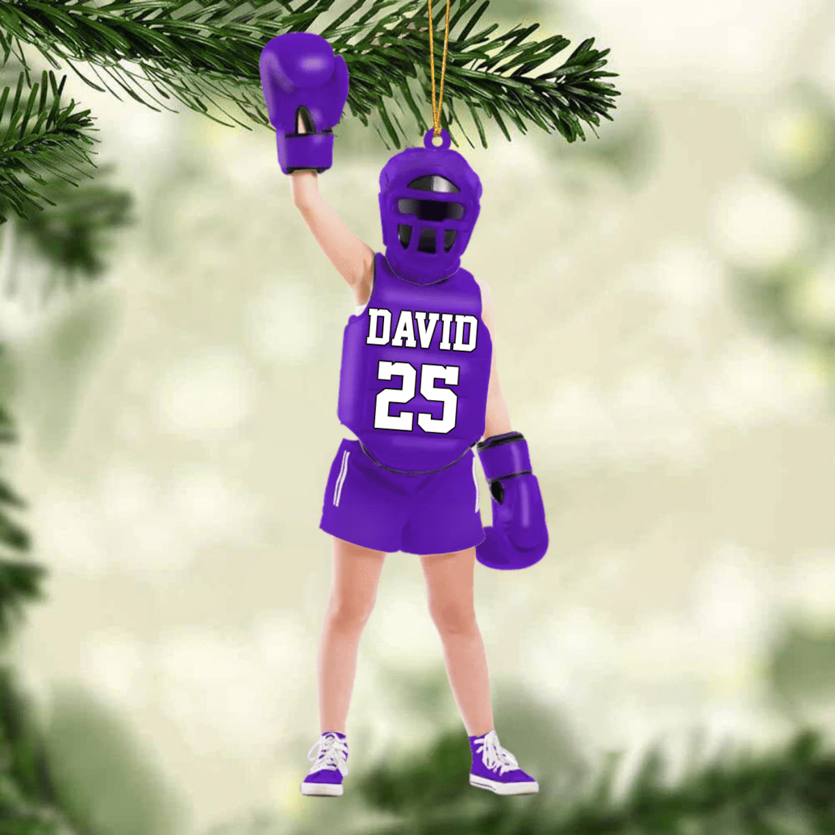 Personalized Girl Version Boxer Christmas Ornament - Great Gift Idea For Boxing Lovers/Boxers