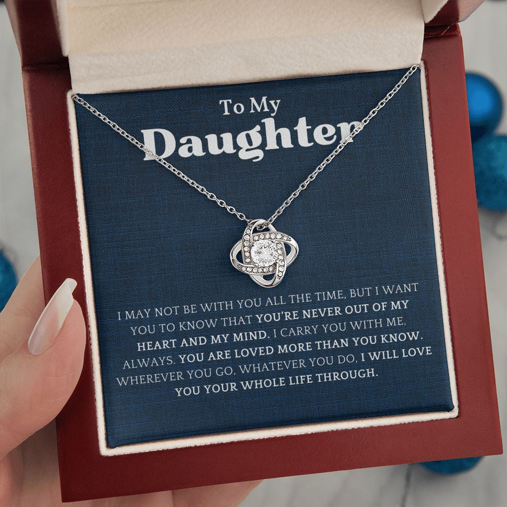 To My Daughter necklace/ I Carry You With Me Love Knot necklace/ Gift for Daughter