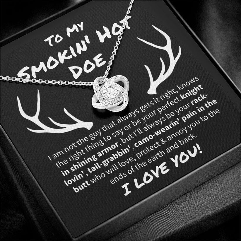Smokin'' Hot Doe necklace/ Future Wife Smokin'' Hot Doe Love Knot Necklace/ Gift for wife