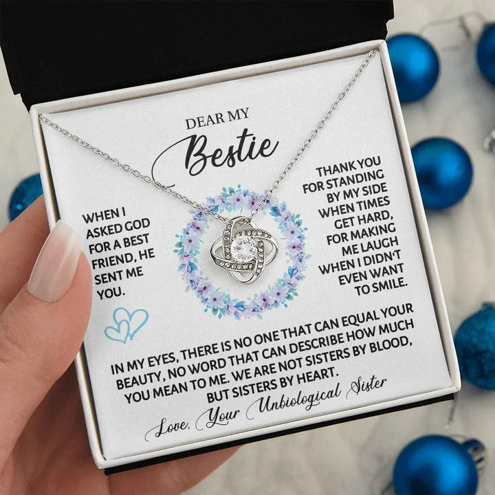 Dear My Bestie necklace- Thank You For Standing By My Side - Love Knot Necklace