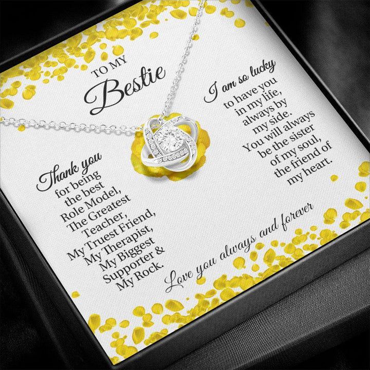 To My Bestie - Love You Always And Forever Love Knot Necklace/ Gift for Bestie