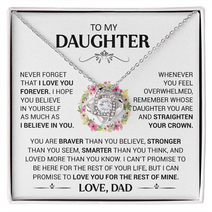 To My Daughter - Never forget that i love you - Love Knot Necklace/ Gift for daughter from Dad