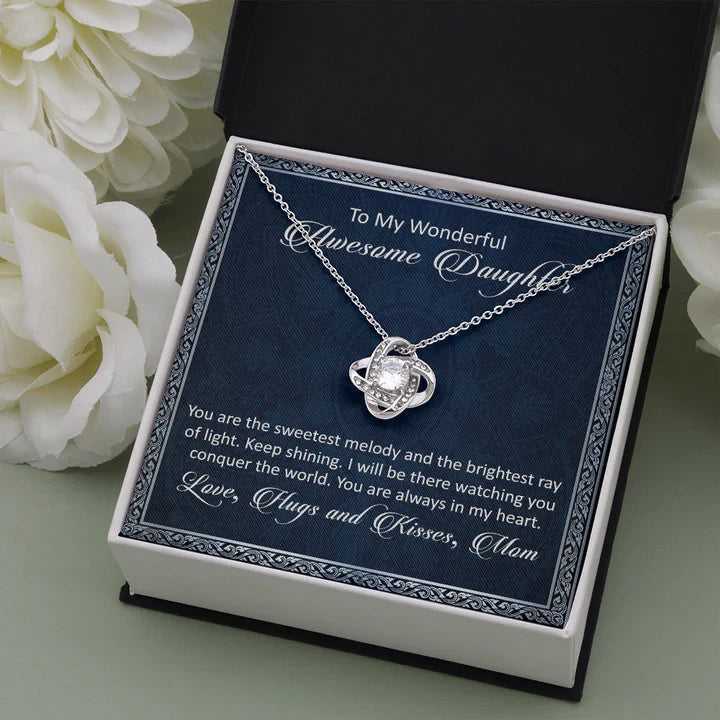 To My Awesome Daughter - You Are The Sweetest Melody - Love Knot Necklace