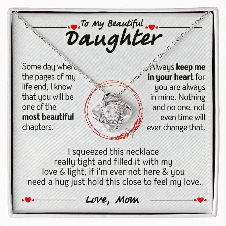 Gift For Daughter From Mom/ Necklace For Daughters Daughter Necklaces From Mom With Jewelry To My Knot