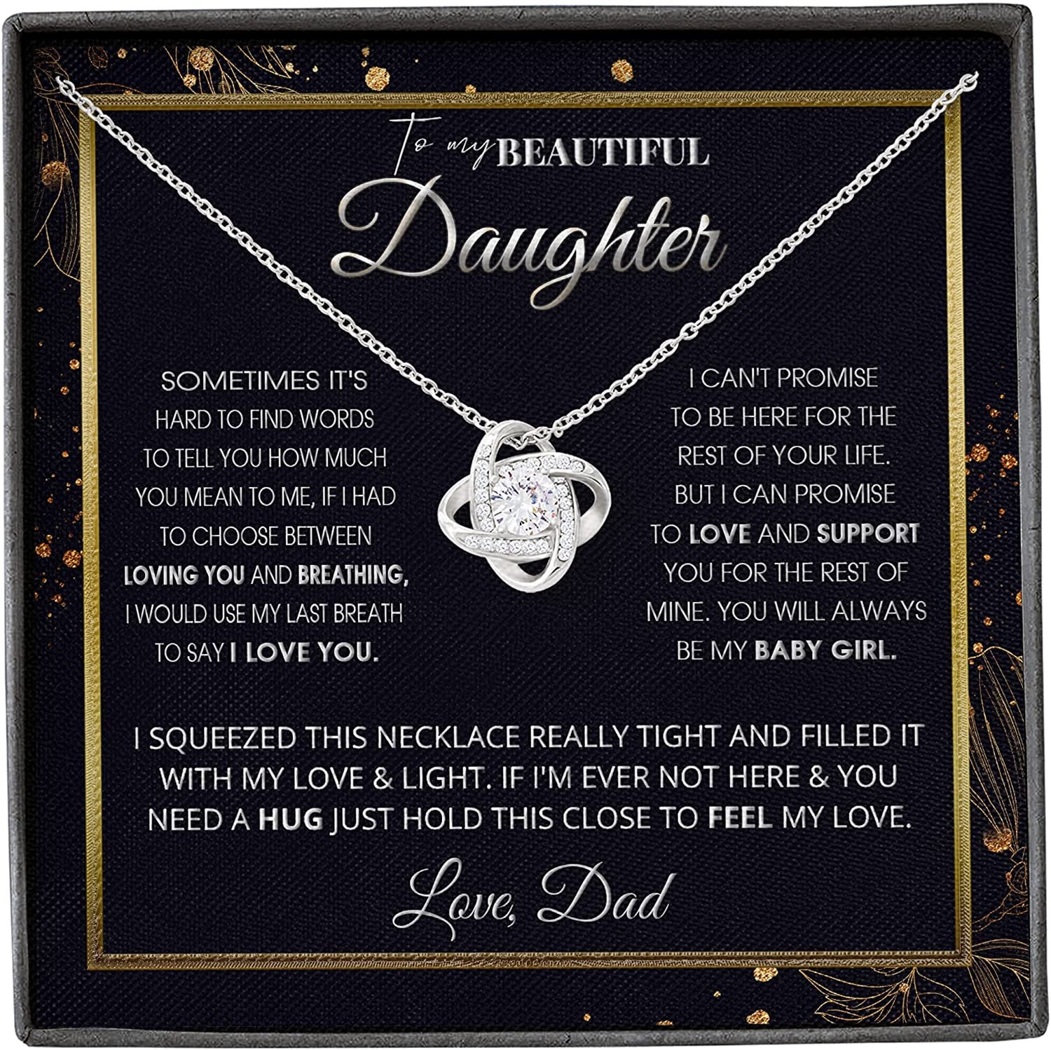 To My Daughter Necklaces - Father and Daughter Necklace - Gift for daughter from Daddy