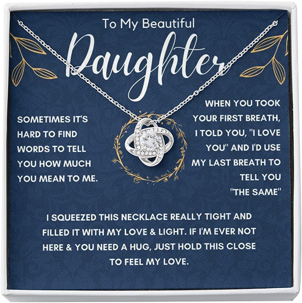 Daughter and Bonus Daughter Necklace/ To My Daughters Necklace/ Love Knot Jewelry Gift