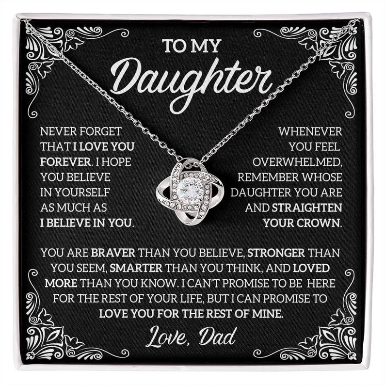To My Daughter necklace/ Love Knot Necklace/ Gift for Daughter 14k Sentimental Gift