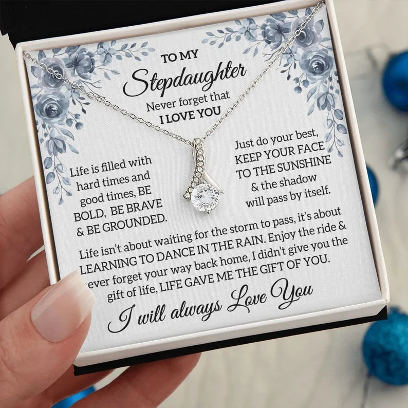 To My Stepdaughter Necklace/ Alluring Beauty Necklace/ Stepdaughter Gift/ Stepdaughter Jewelry