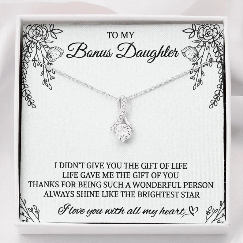To My Bonus Daughter/ Bonus Daughter Gift/ Alluring Beauty Necklace