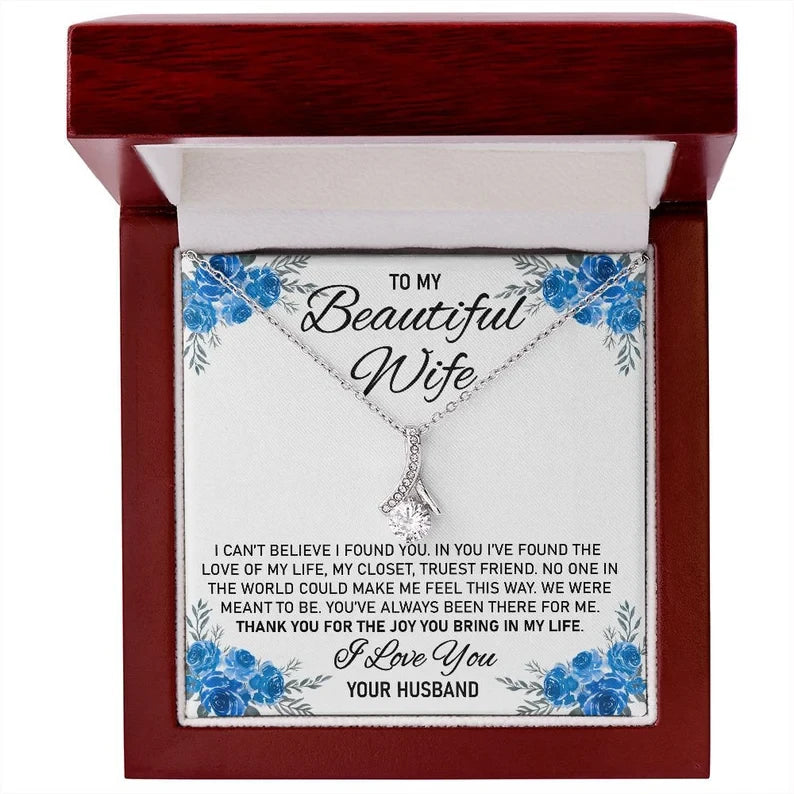 To My Beautiful Wife/ Wife Gift From Husband/ Necklace For Wife/ Alluring Beauty Necklace