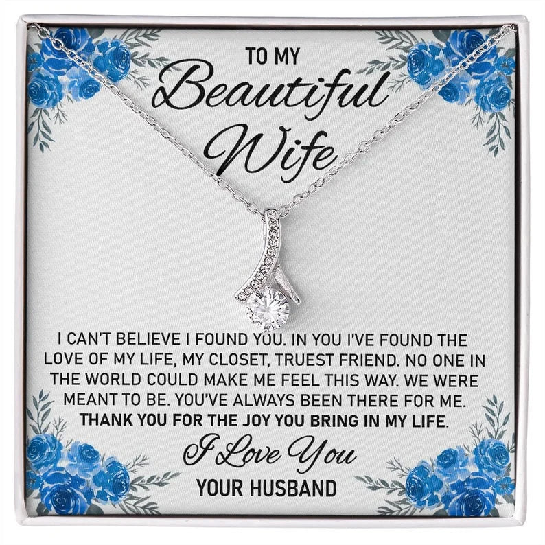 To My Beautiful Wife/ Wife Gift From Husband/ Necklace For Wife/ Alluring Beauty Necklace