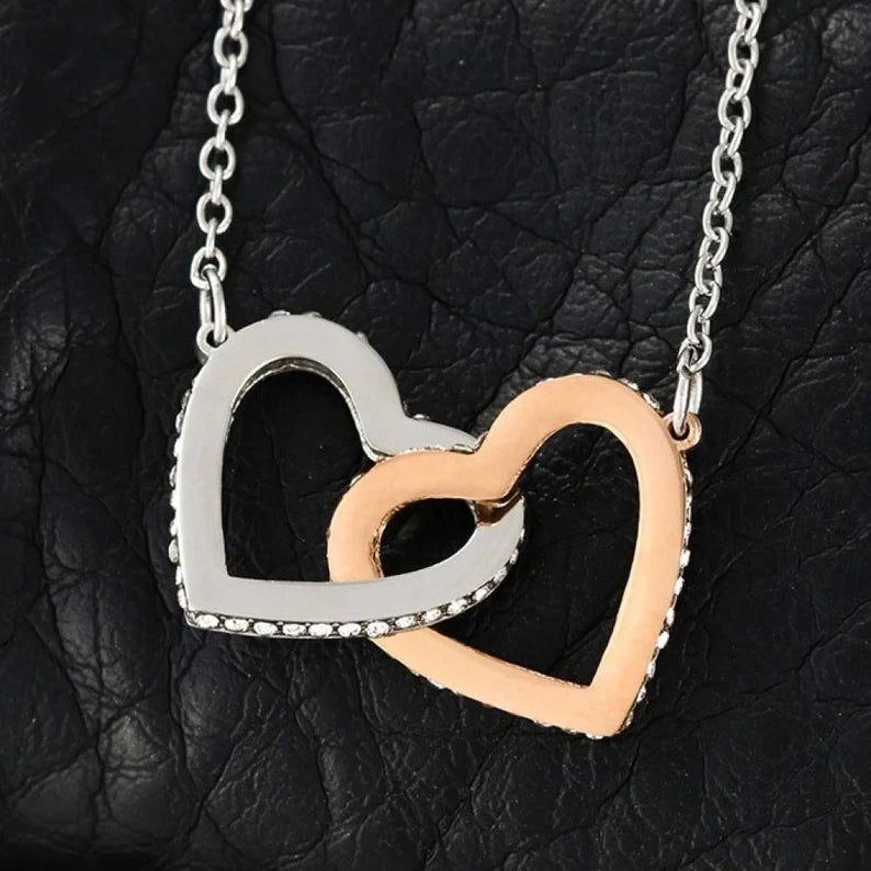 To My Beautiful Mom necklace/ Mother Gift Jewelry/ Interlocking Hearts Gift For Mom From Daughter