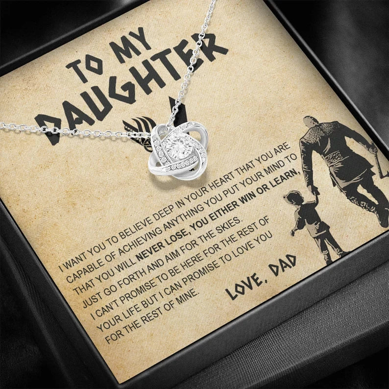 To my Daughter necklace/ Gift for Daughter from Dad/ Daughter Necklace/ Viking Style Love Knot Necklace