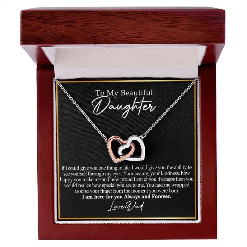 To My Beautiful Daughter Necklace/ To My Daughter Necklace/ Gift For Daughter From Dad